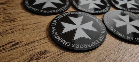 5 GrimDark Acrylic Objective markers - Black Templar