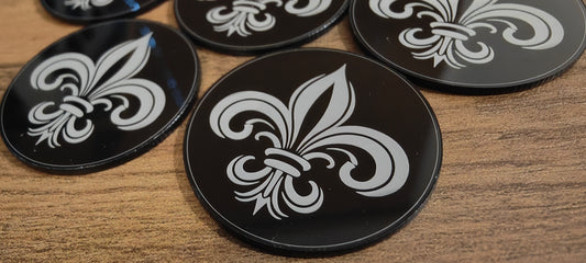 5 GrimDark Acrylic Objective markers - Sisters of battle - Fleur De Lis