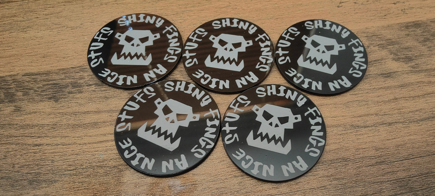 5 GrimDark Acrylic Objective markers - Ork double sided