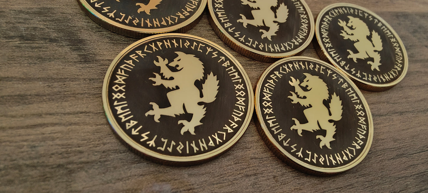 5 Grimdark metal objective markers - Space Viking Wolves
