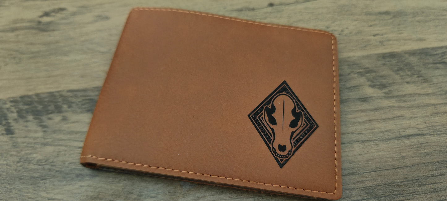 Grimdark Wallet - Space Viking Wolves - Brown