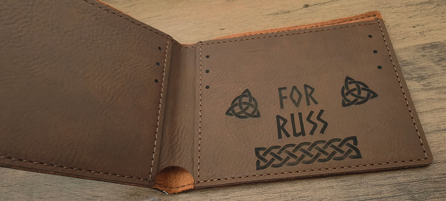 Grimdark Wallet - Space Viking Wolves - Brown