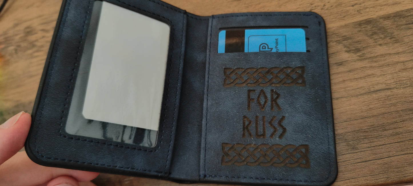Grimdark Wallet - Space Viking Wolves - Blue