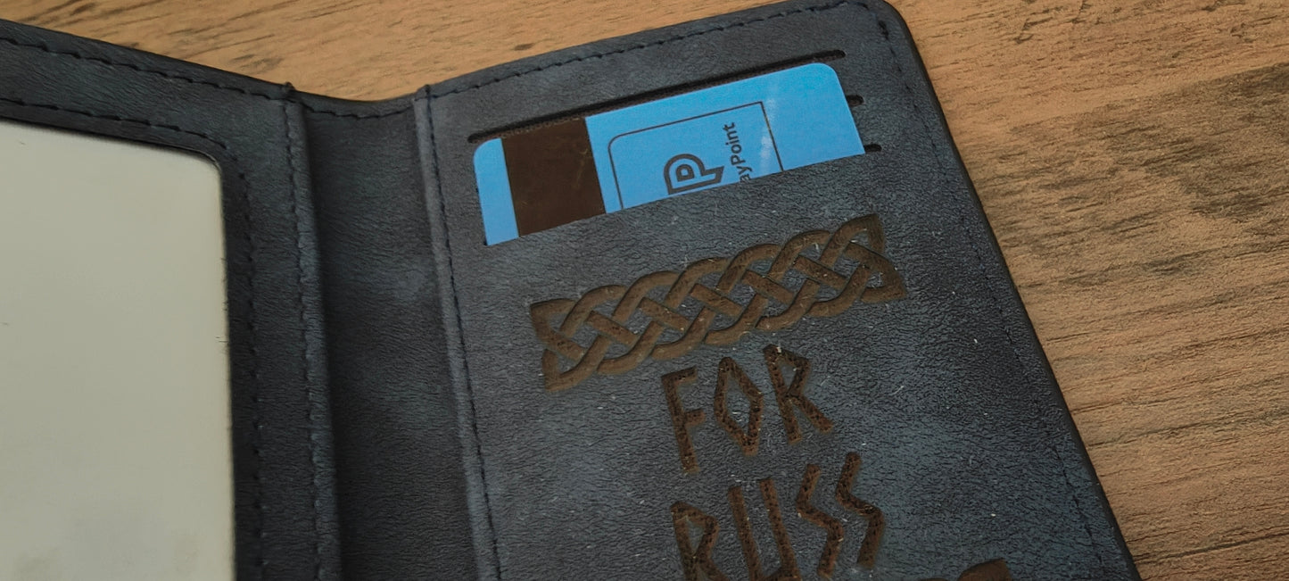 Grimdark Wallet - Space Viking Wolves - Blue