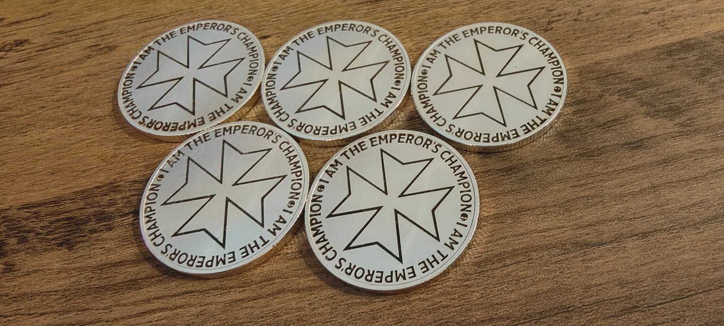 5 Grimdark metal objective markers - Black Templar