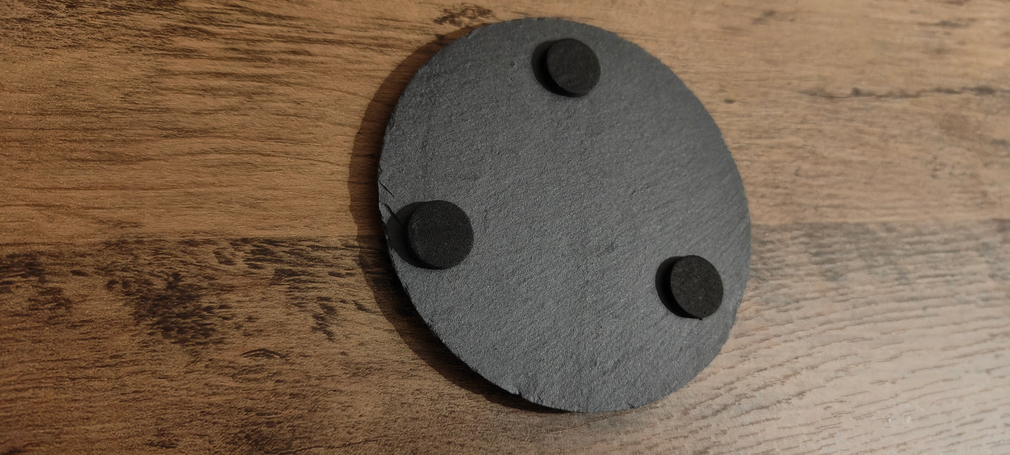 Grimdark Slate coaster - Space Viking Wolves - Skull