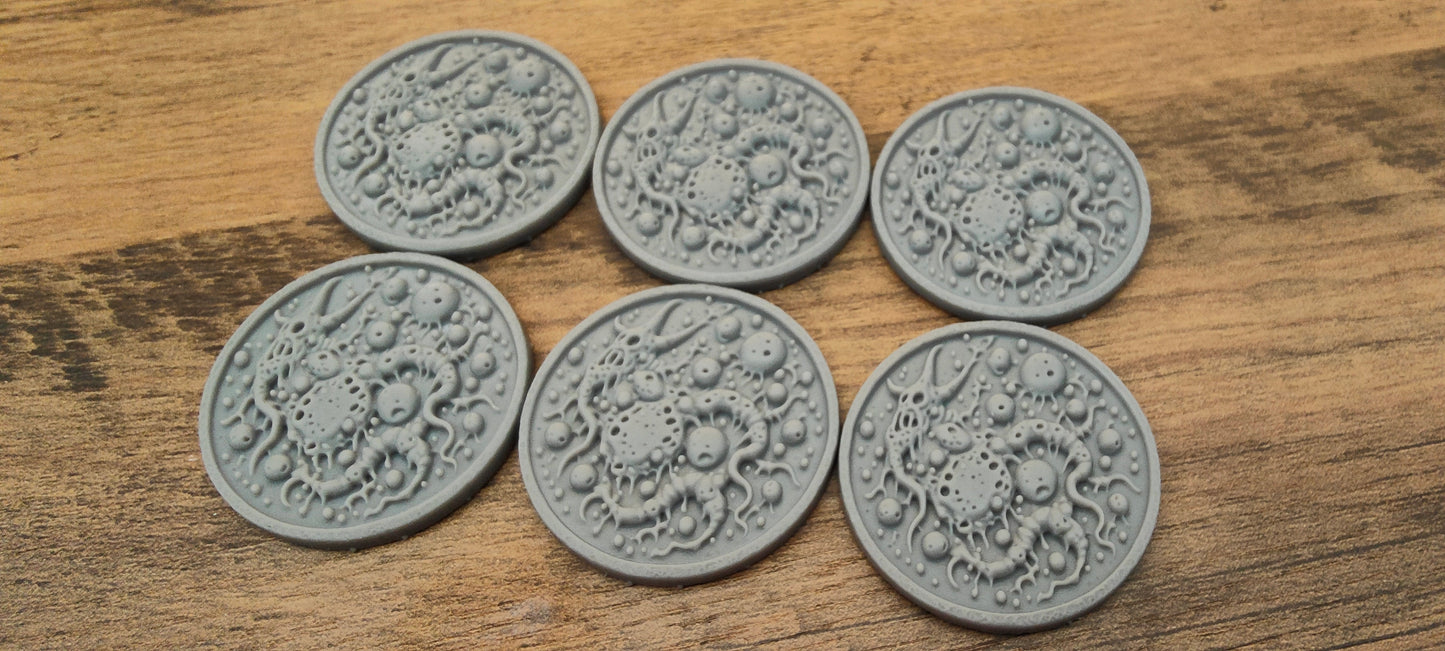 6 GrimDark 3d resin Objective markers - Infested nest