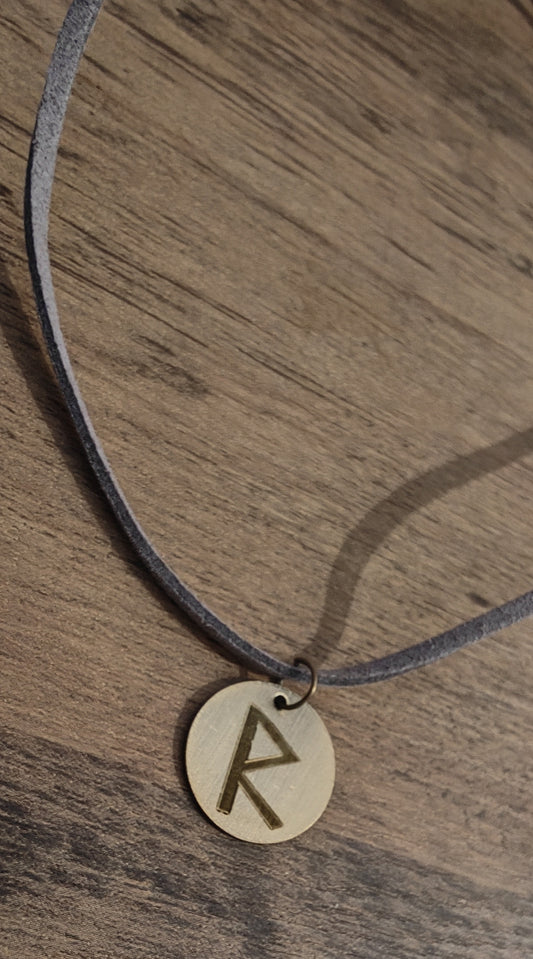 GrimDark Brass necklace - Space Viking Wolf R