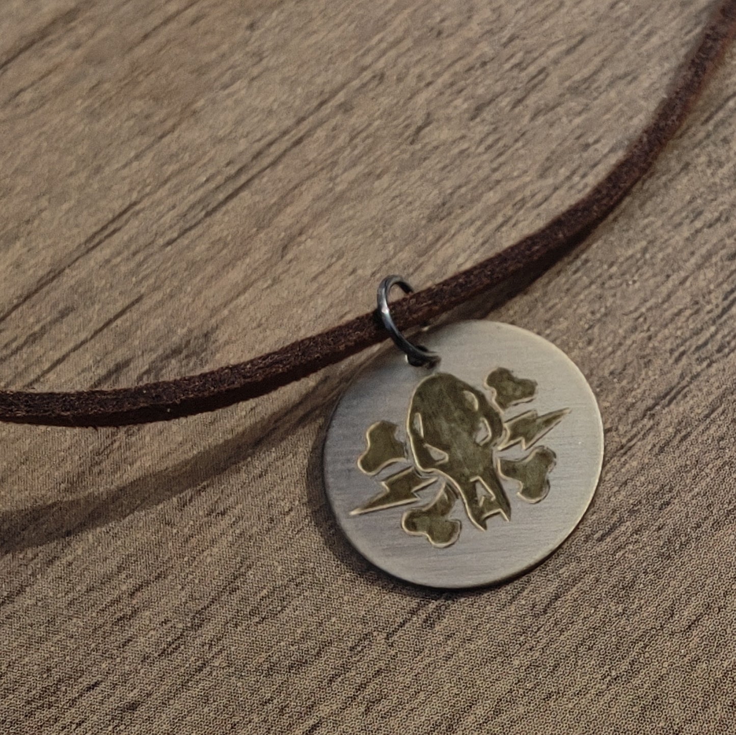 GrimDark Brass necklace - Wolf Skull