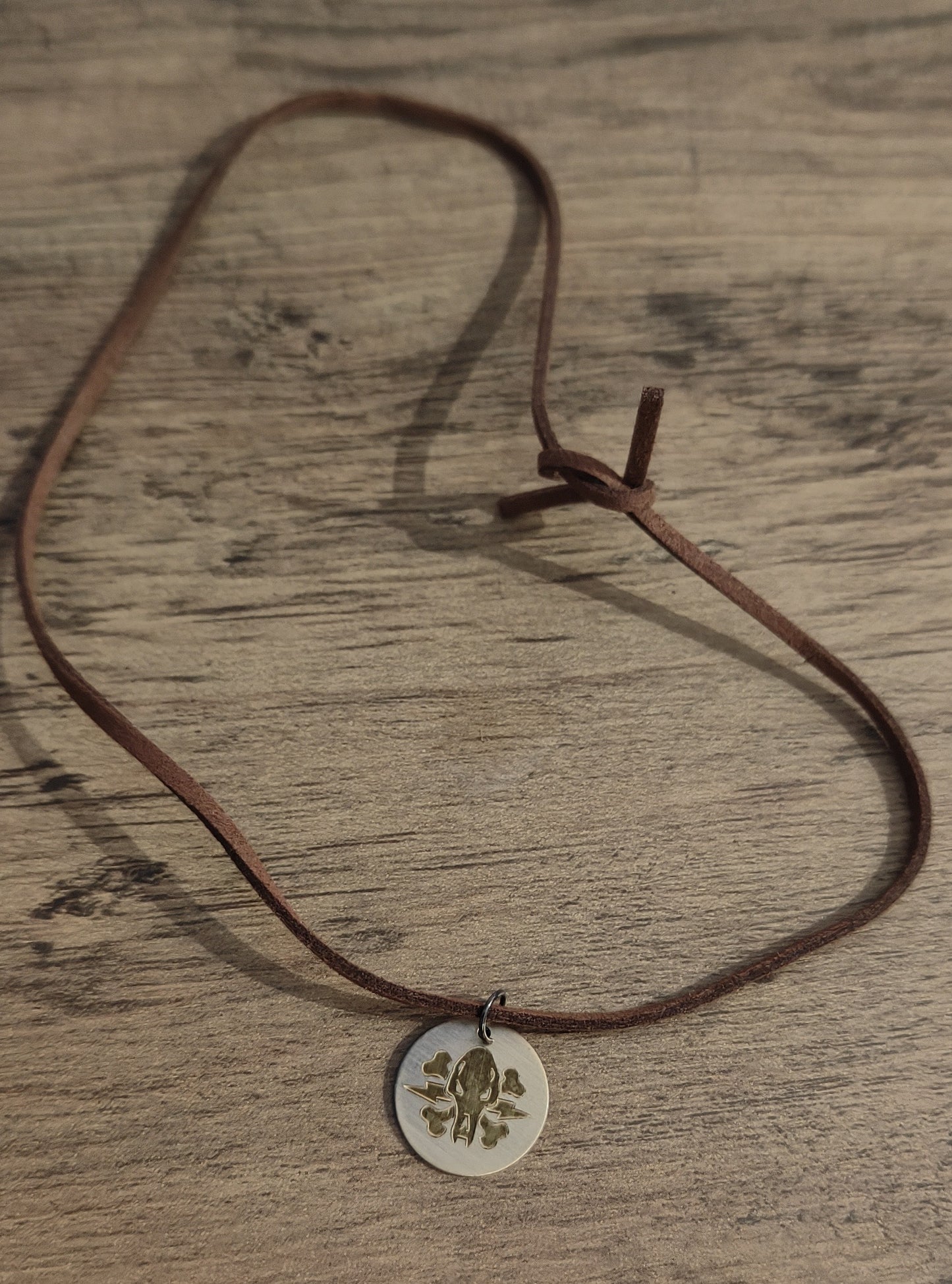 GrimDark Brass necklace - Wolf Skull