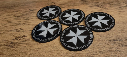 5 GrimDark Acrylic Objective markers - Black Templar