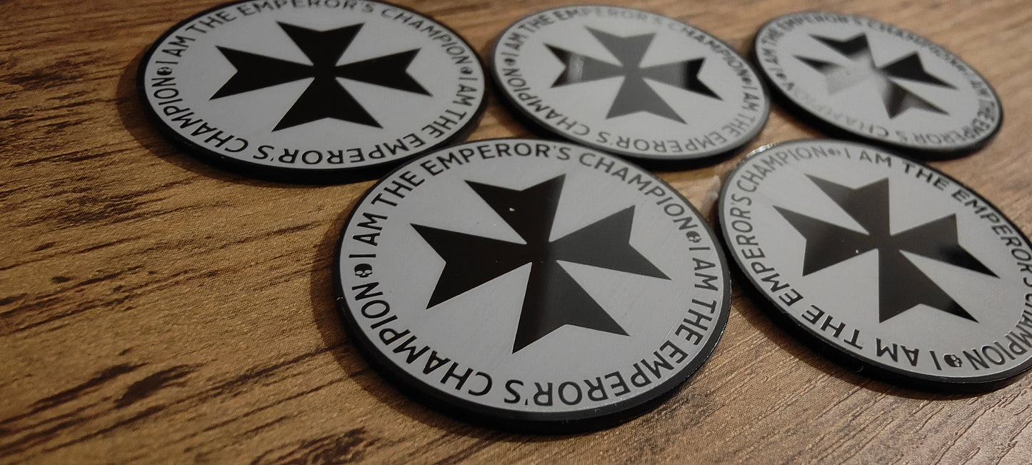 5 GrimDark Acrylic Objective markers - Black Templar