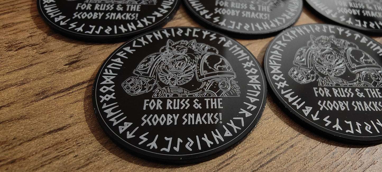 5 GrimDark Acrylic Objective markers - Space Viking Wolves Scooby Snacks