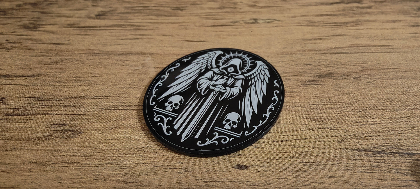 5 GrimDark Acrylic Objective markers - Dark Angels Knight
