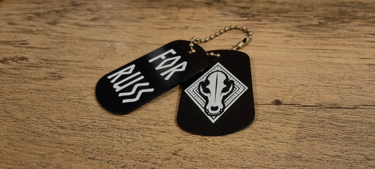 GrimDark Metal Dog tags - Space Viking Wolf Skull - For Russ