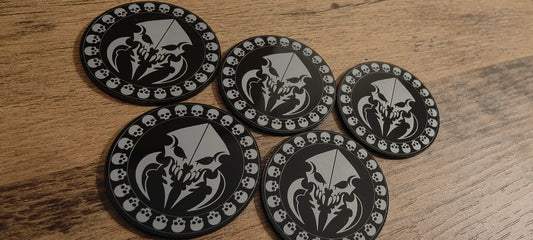 5 GrimDark Acrylic Objective markers - Tyranid