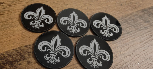 5 GrimDark Acrylic Objective markers - Sisters of battle - Fleur De Lis