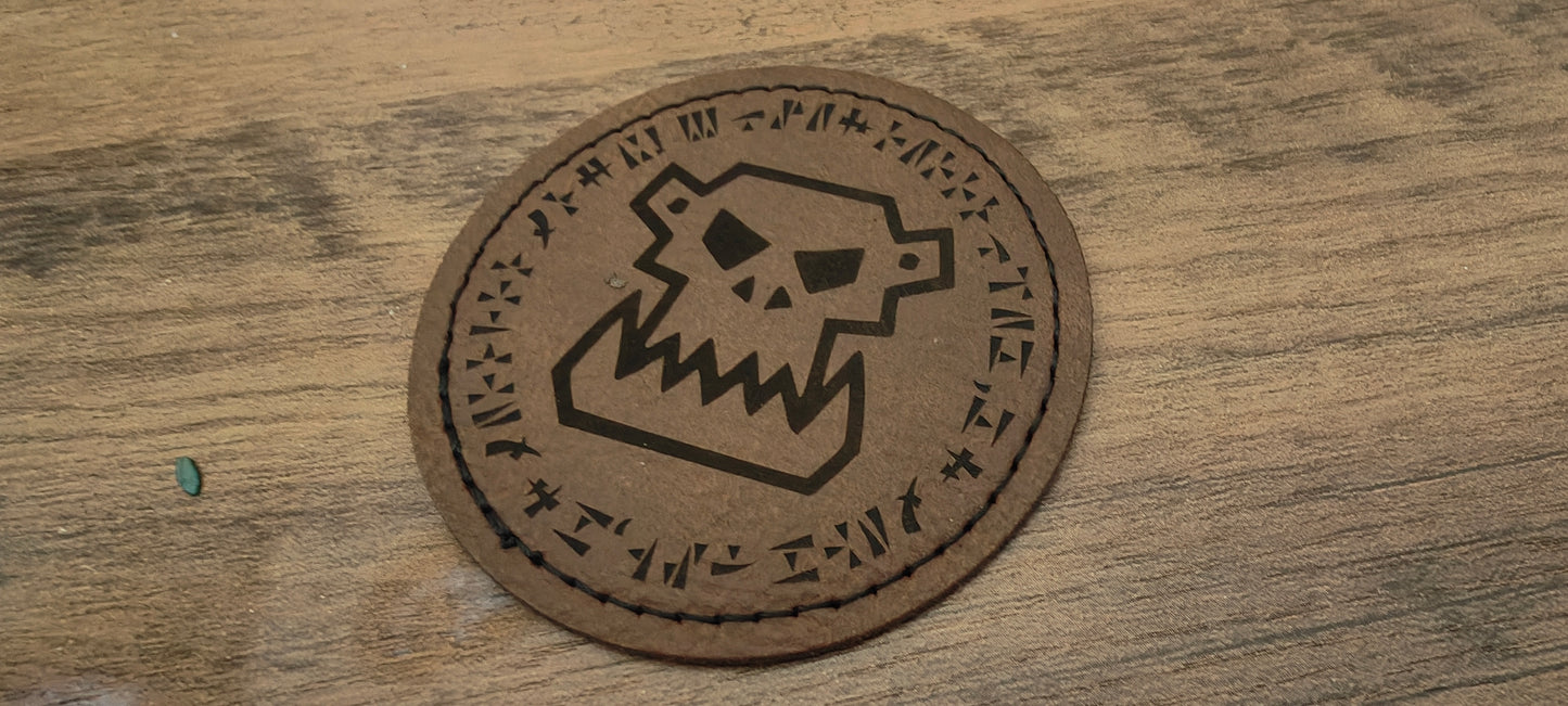 GrimDark Leather Patch - Ork custom patch