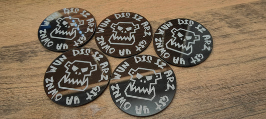 5 GrimDark Acrylic Objective markers - Ork double sided