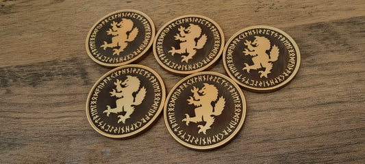 5 Grimdark metal objective markers - Space Viking Wolves