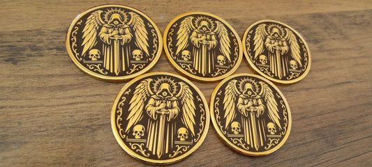 5 Grimdark metal objective markers - Dark Angels Knight