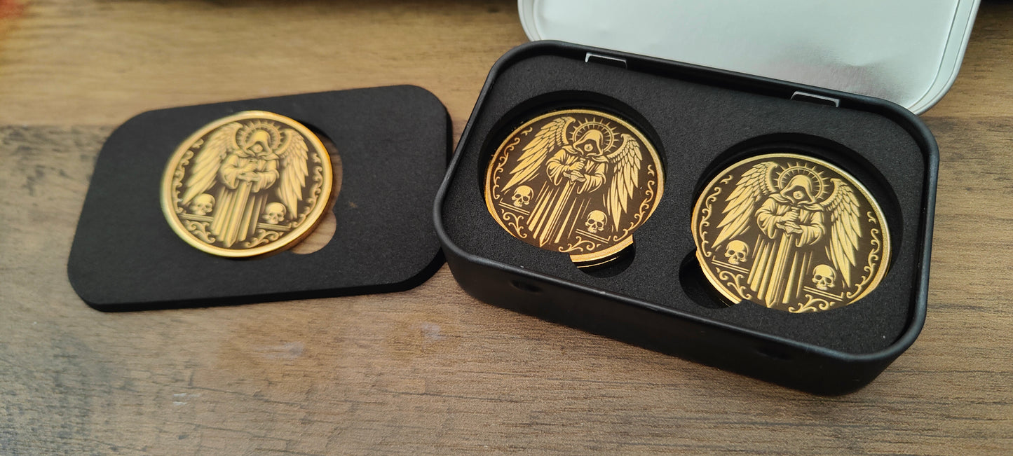 5 Grimdark metal objective markers - Dark Angels Knight