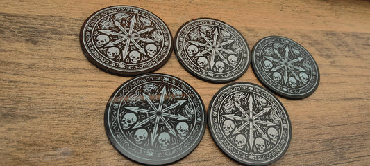 5 GrimDark Acrylic Objective markers - Chaos undivided deamons