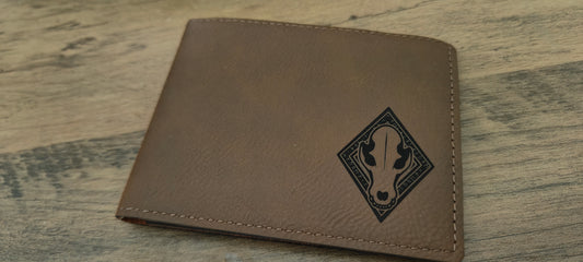 Grimdark Wallet - Space Viking Wolves - Brown