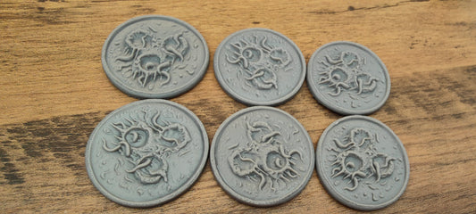 6 GrimDark 3d resin Objective markers - Infested plague