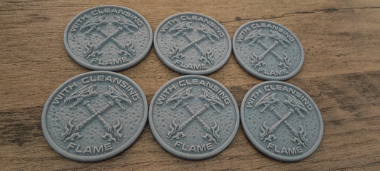 6 GrimDark 3d resin Objective markers - Salamanders