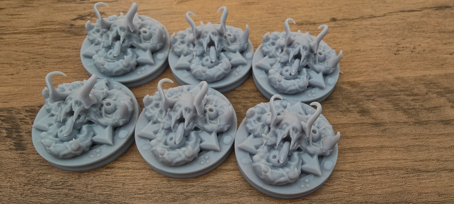 6 GrimDark 3d resin Objective markers - Plague God