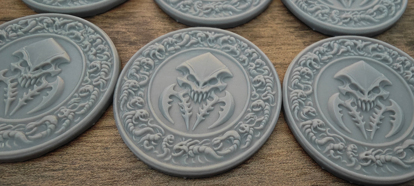 6 GrimDark 3d resin Objective markers - Space Bugs