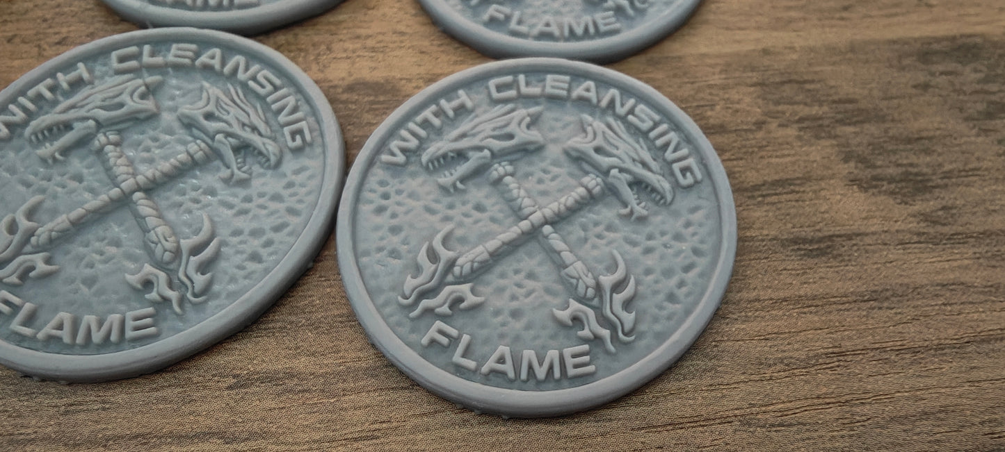 6 GrimDark 3d resin Objective markers - Salamanders