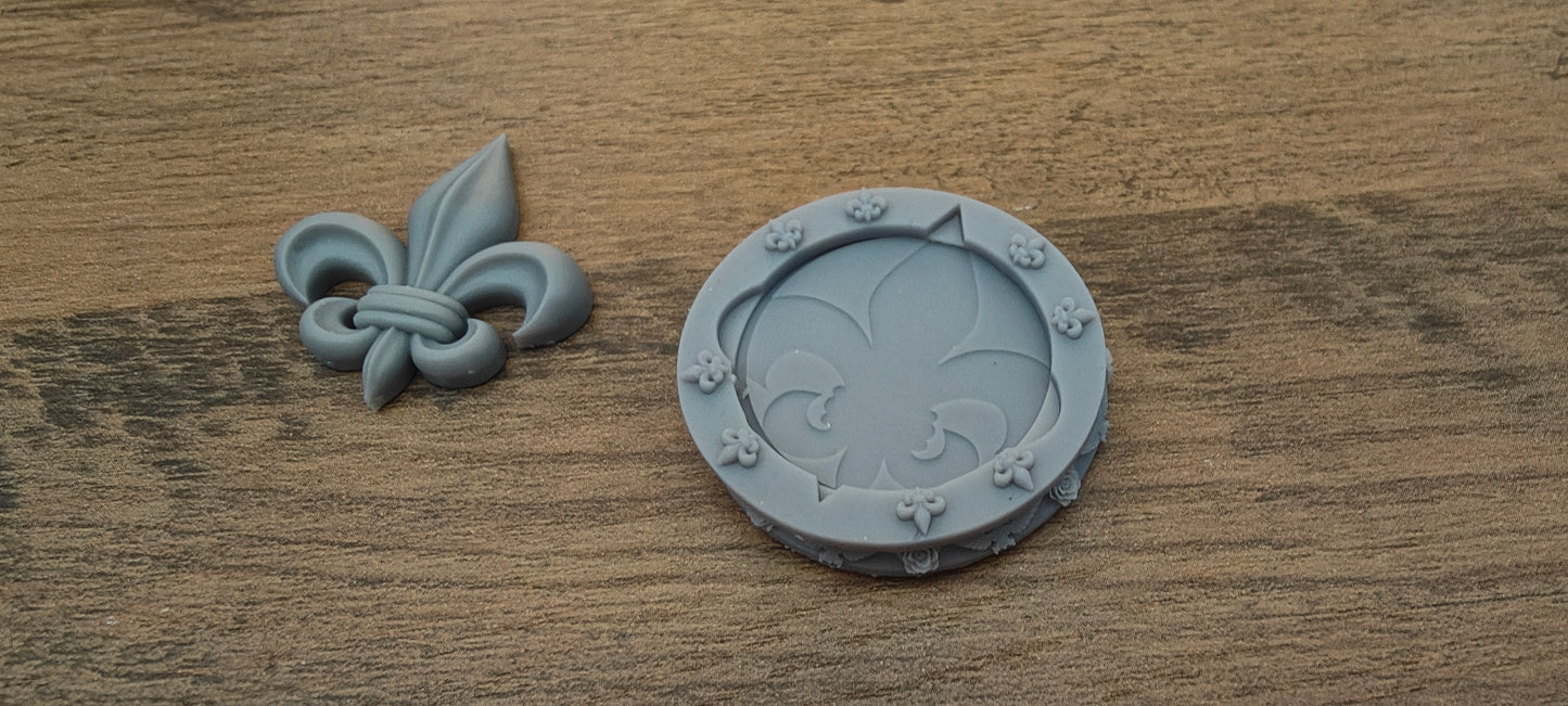 6 GrimDark 3d resin Objective markers - Sisters of Battle Fleur de lis