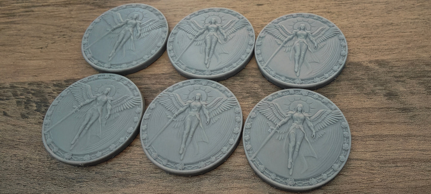 6 GrimDark 3d resin Objective markers - Sisters of Battle Saint