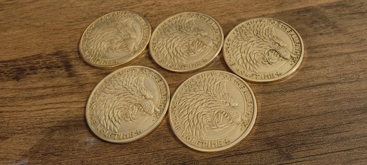 5 Grimdark metal objective markers - Space Viking Wolves 3d Wolf Snarl