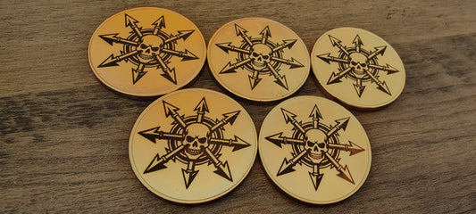 5 Grimdark metal objective markers - Chaos Undivided