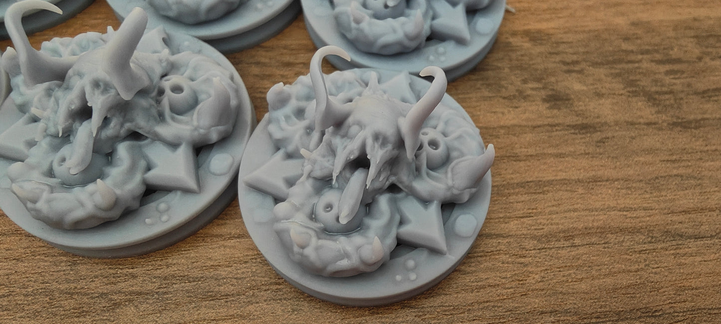 6 GrimDark 3d resin Objective markers - Plague God