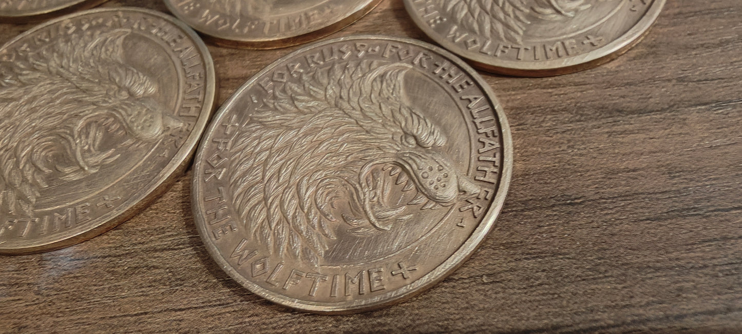 5 Grimdark metal objective markers - Space Viking Wolves 3d Wolf Snarl