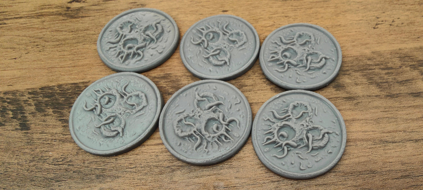 6 GrimDark 3d resin Objective markers - Infested plague