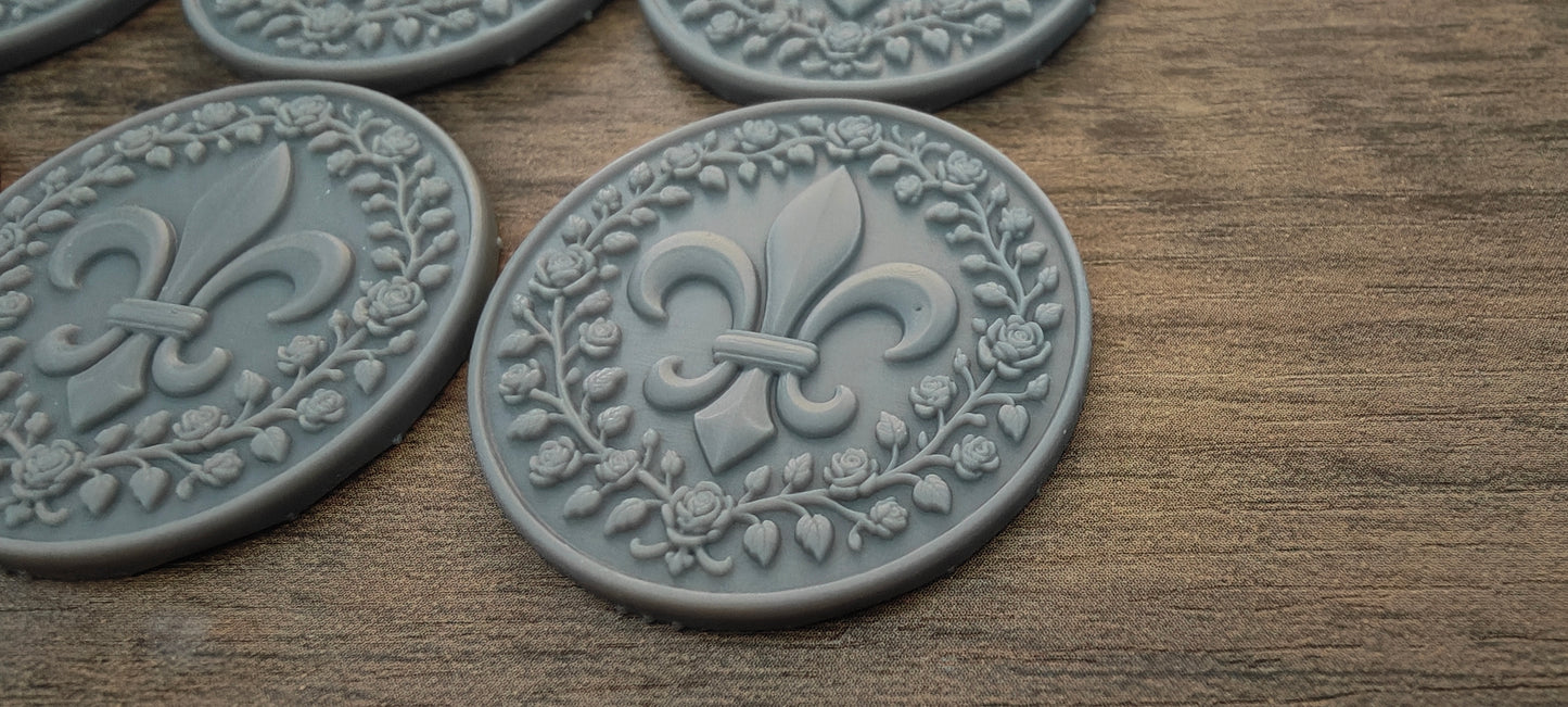 6 GrimDark 3d resin Objective markers - Sisters of Battle Fluer