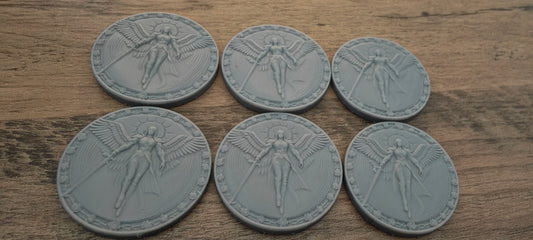 6 GrimDark 3d resin Objective markers - Sisters of Battle Saint