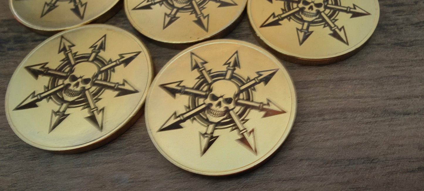 5 Grimdark metal objective markers - Chaos Undivided