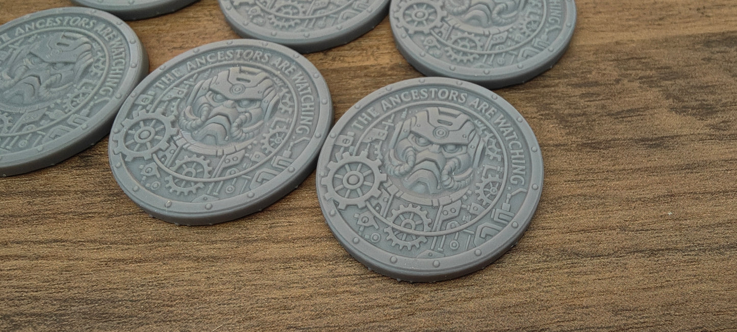 6 GrimDark 3d resin Objective markers - Space Squats LoV