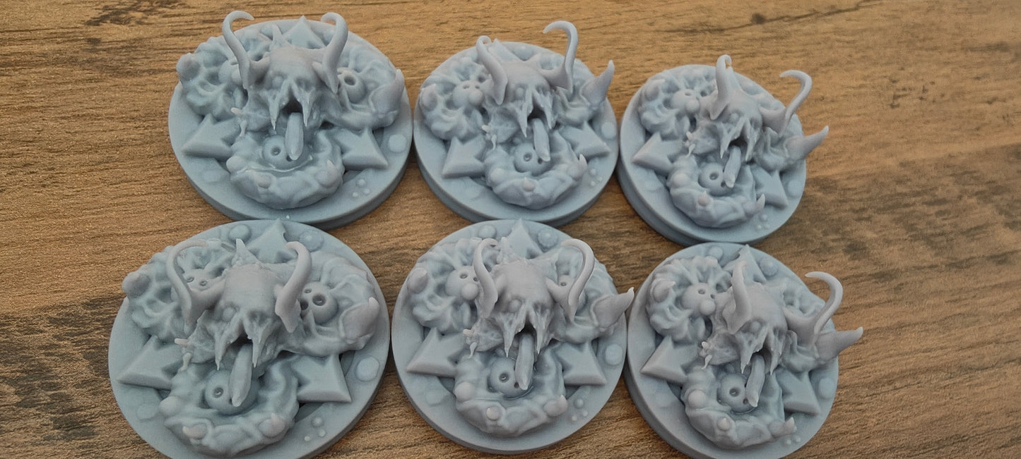 6 GrimDark 3d resin Objective markers - Plague God