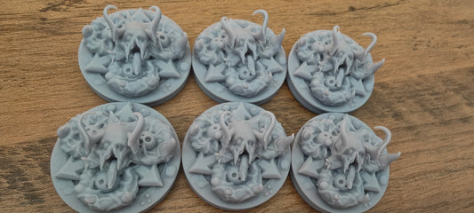 6 GrimDark 3d resin Objective markers - Plague God