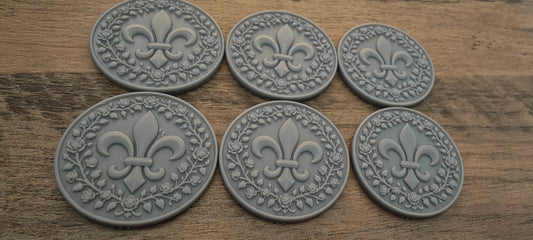 6 GrimDark 3d resin Objective markers - Sisters of Battle Fluer