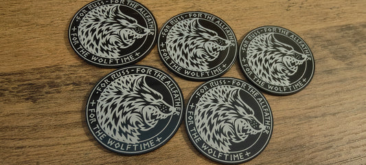 5 GrimDark Acrylic Objective markers - Space Viking Wolves Snarling